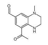 8-acetyl-4-methyl-2,3-dihydro-1H-quinoxaline-6-carbaldehyde结构式