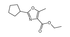 ethyl 2-cyclopentyl-5-methyl-1,3-oxazole-4-carboxylate结构式