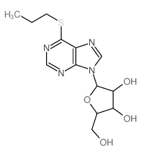 2-(hydroxymethyl)-5-(6-propylsulfanylpurin-9-yl)oxolane-3,4-diol结构式
