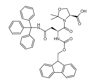 (4S)-3-[(2S)-2-[[芴甲氧羰基]氨基]-1,4-二氧代-4-[(三苯基甲基)氨基]丁基]-2,2-二甲基-4-恶唑烷羧酸结构式