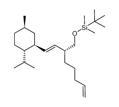 tert-butyl-{2-[2-(2-isopropyl-5-methyl-cyclohexyl)-vinyl]-hept-6-enyloxy}-dimethyl-silane结构式