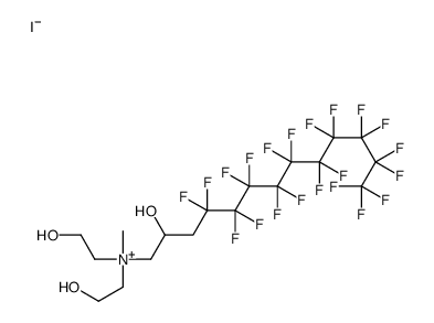 [4,4,5,5,6,6,7,7,8,8,9,9,10,10,11,11,12,12,13,13,13-henicosafluoro-2-hydroxytridecan-1-yl][bis(2-hydroxyethyl)]methylammonium iodide Structure