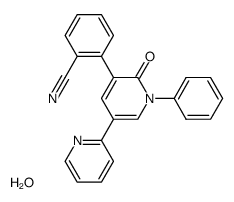 3-(2-cyanophenyl)-5-(2-pyridyl)-1-phenyl-1,2-dihydropyridin-2-one hydrate Structure