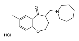 4-(azepan-1-ium-1-ylmethyl)-7-methyl-3,4-dihydro-2H-1-benzoxepin-5-one,chloride结构式
