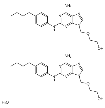 2-[[6-amino-2-(4-butylanilino)purin-9-yl]methoxy]ethanol,hydrate Structure