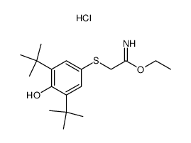 3,5-di(tert-butyl)-4-hydroxyphenylthioacetic acid ethyl imino ester hydrochloride结构式