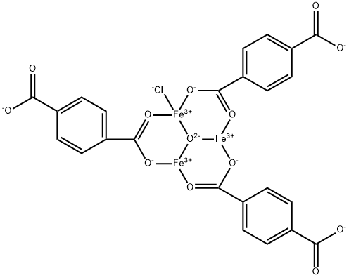 Tris[μ-[1,4-benzenedicarboxylato(2-)-κO1:κO'1]]chloro-μ3-oxotriiron Structure