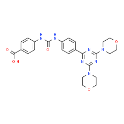 Benzoic acid,4-[[[[4-(4,6-di-4-morpholinyl-1,3,5-triazin-2-yl)phenyl]amino]carbonyl]amino]-结构式