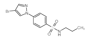 N-丙基-4-(4-溴吡唑-1-基)苯磺酰胺结构式