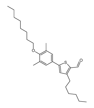 5-(3,5-二甲基-4-(辛基氧基)苯基)-3-己基噻吩-2-甲醛结构式
