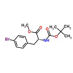 (R)-3-(4-溴苯基)-2-((叔丁氧羰基)氨基)丙酸甲酯结构式