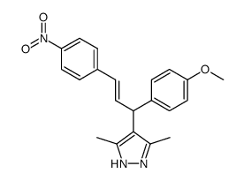 (E/Z)-3,5-dimethyl-4-(1-(4-methoxyphenyl)-3-(4-nitrophenyl)-2-propen-1-yl)pyrazole Structure