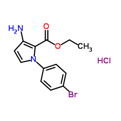 3-氨基-1-(4-溴苯基)-1H-吡咯-2-羧酸乙酯盐酸盐结构式