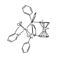 二氯[1,1-双(二苯基膦基)二茂铁](2-氨基甲基吡啶)钌(II)[RuCl2(AMPY)(DPPF)]结构式