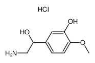 2-amino-1-(3-hydroxy-4-methoxy-phenyl)-ethanol, hydrochloride Structure
