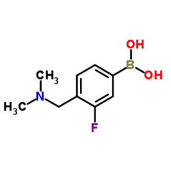 4-((二甲氨基)甲基)-3-氟苯基硼酸结构式