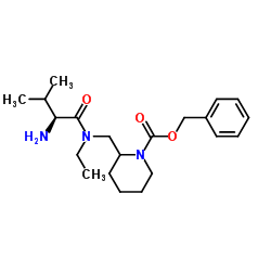 Benzyl 2-{[ethyl(L-valyl)amino]methyl}-1-piperidinecarboxylate Structure
