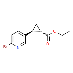 rel-(1R,2R)-2-(6-溴吡啶-3-基)环丙烷-1-甲酸乙酯结构式