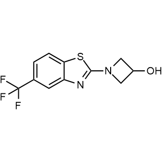 1-(5-(三氟甲基)苯并噻唑-2-基)氮杂环-3-醇结构式
