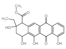 1-Naphthacenecarboxylicacid, 2-ethyl-1,2,3,4,6,11-hexahydro-2,4,5,7-tetrahydroxy-6,11-dioxo-, methylester, (1R,2R,4S)-结构式
