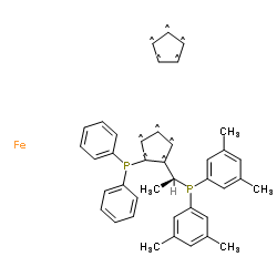 (R)-1-[(SP)-2-(二苯基膦)二茂铁基]乙基二(3,5-二甲苯基)膦结构式