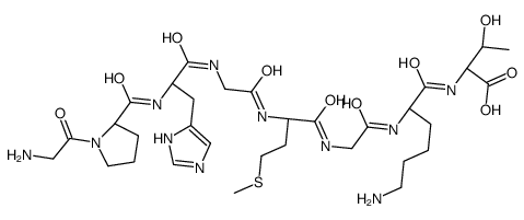 (2S,3R)-2-[[(2S)-6-amino-2-[[2-[[(2S)-2-[[2-[[(2S)-2-[[(2S)-1-(2-aminoacetyl)pyrrolidine-2-carbonyl]amino]-3-(1H-imidazol-5-yl)propanoyl]amino]acetyl]amino]-4-methylsulfanylbutanoyl]amino]acetyl]amino]hexanoyl]amino]-3-hydroxybutanoic acid Structure
