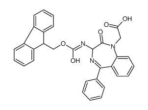 Fmoc-(R,S)-3-氨基-N-1-羧甲基-2-氧代-5-苯基-1,4-苯并二氮杂结构式