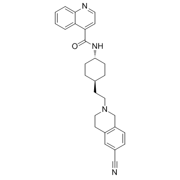 N-((1r,4r)-4-(2-(6-氰基-3,4-二氢异喹啉-2(1h)-基)乙基)环己基)喹啉-4-羧酰胺图片