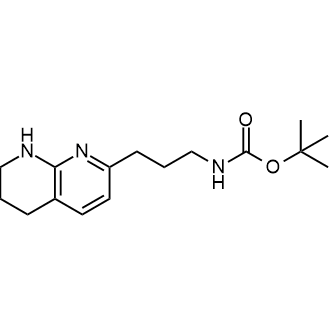 (3-(5,6,7,8-四氢-1,8-萘啶-2-基)丙基)氨基甲酸叔丁酯结构式