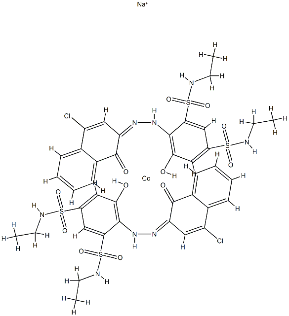 sodium bis[4-[(4-chloro-1-hydroxy-2-naphthyl)azo]-N,N'-diethyl-5-hydroxybenzene-1,3-disulphonamidato(2-)]cobaltate(1-)结构式