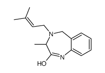 3-methyl-4-(3-methylbut-2-enyl)-3,5-dihydro-1H-1,4-benzodiazepin-2-one Structure