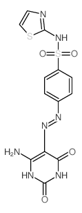 Benzenesulfonamide,4-[2-(6-amino-1,2,3,4-tetrahydro-2,4-dioxo-5-pyrimidinyl)diazenyl]-N-2-thiazolyl-结构式