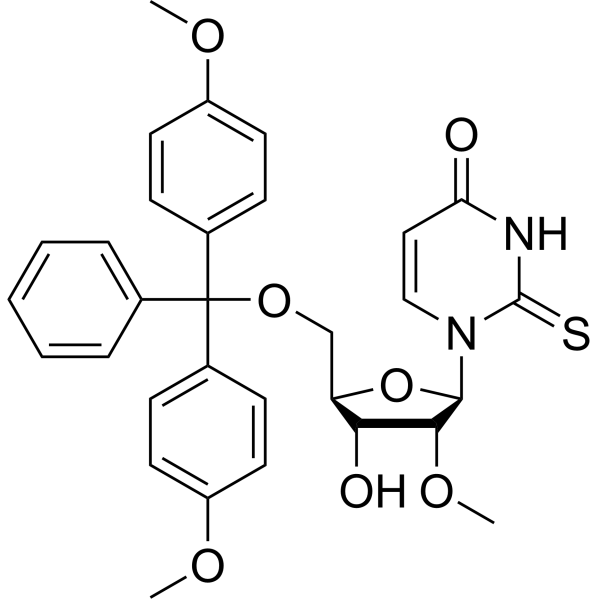 5'-O-(4,4'-Dimethoxytrityl)-2'-O-methyl-2-thiouridine Structure