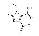 1-ethyl-2-methyl-4-nitro-1H-imidazole-5-carboxylic acid结构式