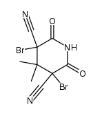 3,5-dibromo-4,4-dimethyl-2,6-dioxo-piperidine-3,5-dicarbonitrile结构式