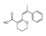 6-(2-phenylprop-1-enyl)-3,4-dihydro-2H-pyran-5-carboxylic acid Structure