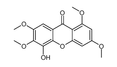 5-hydroxy-1,3,6,7-tetramethoxyxanthen-9-one结构式