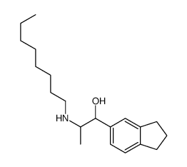 1-(2,3-dihydro-1H-inden-5-yl)-2-(octylamino)propan-1-ol结构式