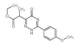 1,2,4-Triazine-6-aceticacid, 2,5-dihydro-3-(4-methoxyphenyl)-a-methyl-5-oxo-, ethyl ester结构式