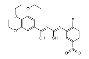 3,4,5-triethoxy-N-[(2-fluoro-5-nitrophenyl)carbamothioyl]benzamide结构式