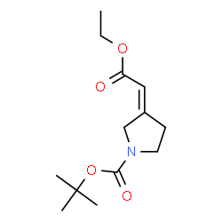 3-(2-乙氧基-2-氧亚乙基)吡咯烷-1-羧酸叔丁酯结构式
