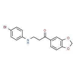 1-(1,3-benzodioxol-5-yl)-3-(4-bromoanilino)-1-propanone structure