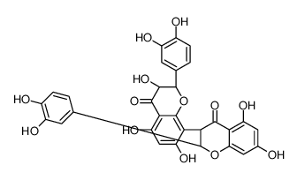 [2S-[2alpha,3beta(2'S*,3'S*)]]-2,2'-bis(3,4-dihydroxyphenyl)-2,2',3,3'-tetrahydro-3',5,5',7,7'-pentahydroxy[3,8'-bi-4H-1-benzopyran]-4,4'-dione structure