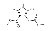 5-氯-4-(2-甲氧基-2-氧代乙基)-2-甲基-1H-吡咯-3-羧酸甲酯结构式