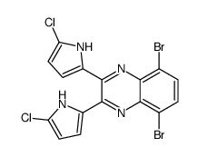 5,8-dibromo-2,3-bis(5-chloro-1H-pyrrol-2-yl)quinoxaline结构式
