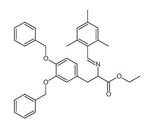 ethyl 3-(3,4-bis(benzyloxy)phenyl)-2-((2,4,6-trimethylbenzylidene)amino)propanoate结构式