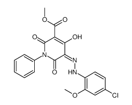 3-Pyridinecarboxylic acid,5-[(4-chloro-2-methoxyphenyl)azo]-1,2-dihydro-4,6-dihydroxy-2-oxo-1-phenyl-,methyl ester (9CI)结构式