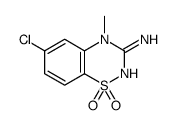 6-chloro-4-methyl-1,1-dioxo-1λ6,2,4-benzothiadiazin-3-amine结构式