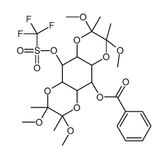 1,6:3,4-Bis-[O-(2,3-dimethoxybutane-2,3-diyl)]-2-O-trifluoromethanesulphonyl-5-O-benzolyl-Myo-inositol Structure