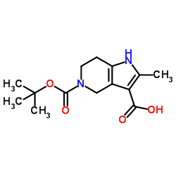 5-(tert-butoxycarbonyl)-4,5,6,7-tetrahydro-2-Methyl-1H-pyrrolo[3,2-c]pyridine-3-carboxylic acid Structure